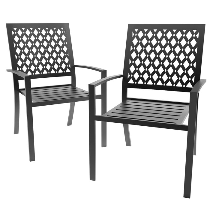 Willa Arlo Interiors Crossland Outdoor Patio Dining Chairs with Armrest